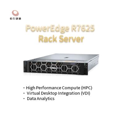 2U İki Soket PowerEdge R7625 Rack Sunucu 4. Nesil AMD EPYC TM İşlemciler 8x PCIe Gen5 yuvalarına kadar 12 X 2.5 "SATA/SAS SSD'leri