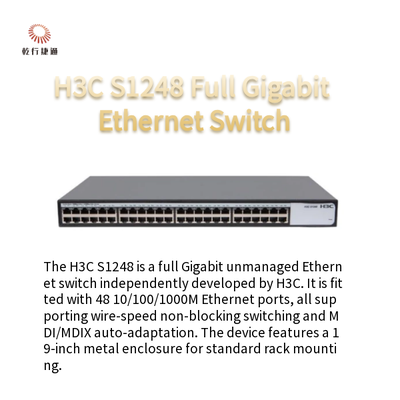 H3C S1248 Tam Gigabit Ethernet Anahtarı 48 10/100/1000Mbps Otomatik Anlaşmalı RJ45 Bağlantı Noktaları