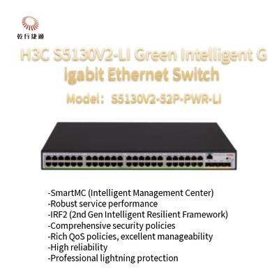 H3C S5130V2-LI Yeşil Akıllı Gigabit Ethernet Değiştiricisi S5130V2-52P-PWR-LI