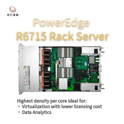 PowerEdge R6715 Rack Sunucusu Doğru Boyutlu Bellek ve Depolama yoğunluğu