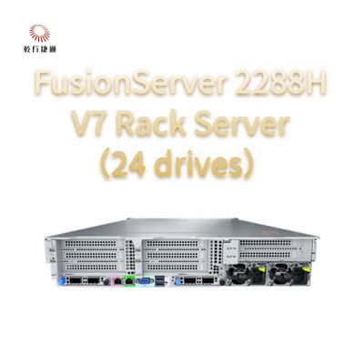 FusionServer 2288H V7 Rack Server ((24 sürücü) Güçlü Performans, 8 çekirdekli Intel işlemci, veri depolama sunucusu