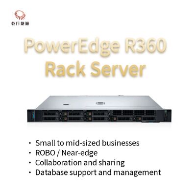 PowerEdge R360 1U Rack Server with Intel Xeon 6300 Series, 128 GB DDR5 Memory, and GPU Support