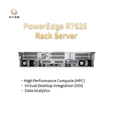 2U İki Soket PowerEdge R7625 Rack Sunucu 4. Nesil AMD EPYC TM İşlemciler 8x PCIe Gen5 yuvalarına kadar 12 X 2.5 "SATA/SAS SSD'leri