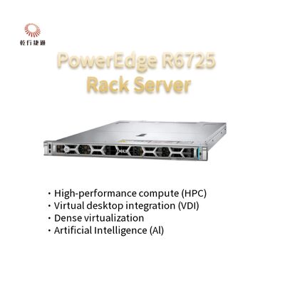 AMD EPYC 9005 Serisi İşlemcisi ile Yüksek Teknoloji PowerEdge R6725 1U Rack Sunucusu