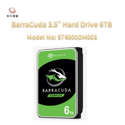 Seagate BarraCuda 3.5 "Hard Disk 6TB Model Numarası: ST6000DM003