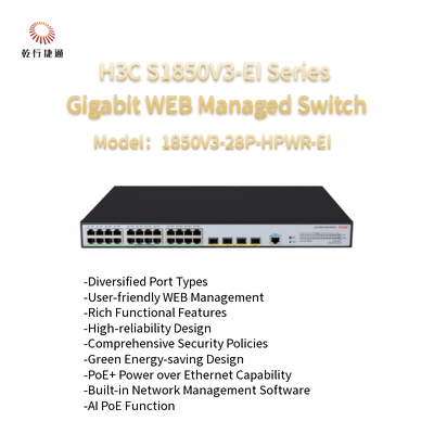 H3C S1850V3-EI Serisi 1850V3-28P-HPWR-EI Gigabit WEB Yönetilen Değiştirici