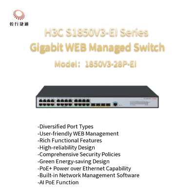H3C S1850V3-EI Serisi 1850V3-28P-EI Gigabit WEB Yönetilen Değiştirici