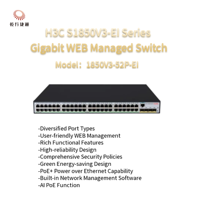 H3C S1850V3-EI Serisi 1850V3-52P-EI Gigabit WEB Yönetilen Değiştirici
