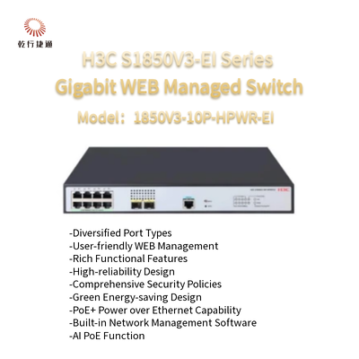 H3C S1850V3-EI Serisi 1850V3-10P-HPWR-EI Gigabit WEB Yönetilen Değiştirici